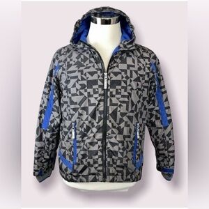 Lands' End Kids Geometric Black and Blue Jacket